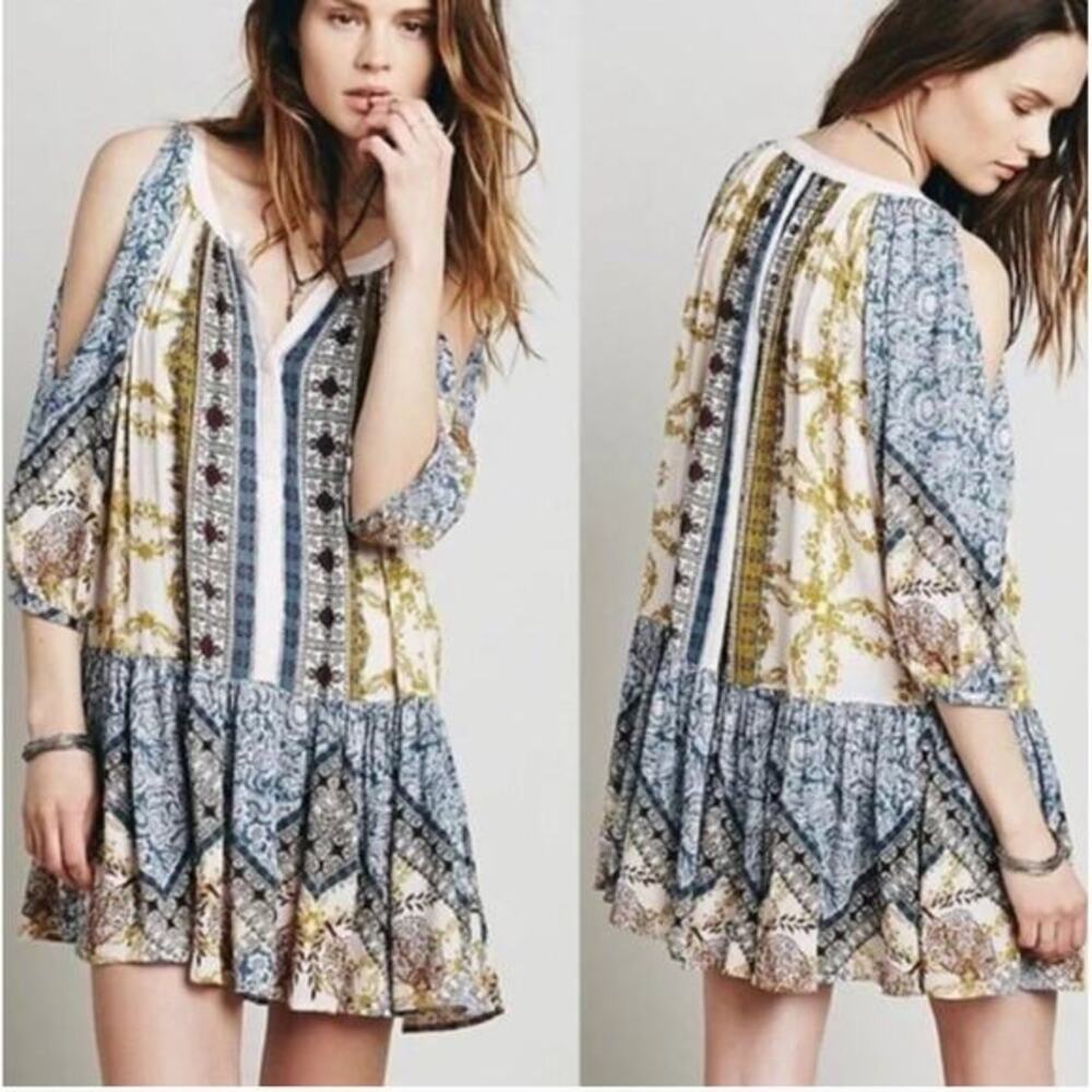 Free People S Floral Portobello Road Boho Tunic Mini Dress